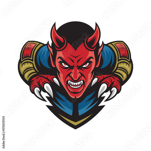 devil angry character logo illustration design
