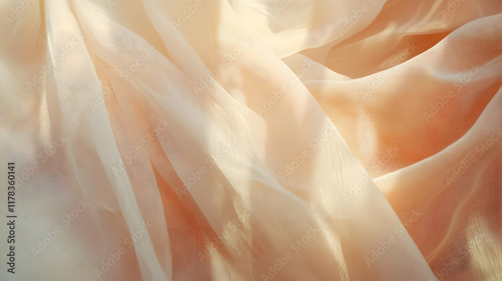 Peach Sheer Fabric Texture Background Image Peach Sheer Fabric Texture Background Image