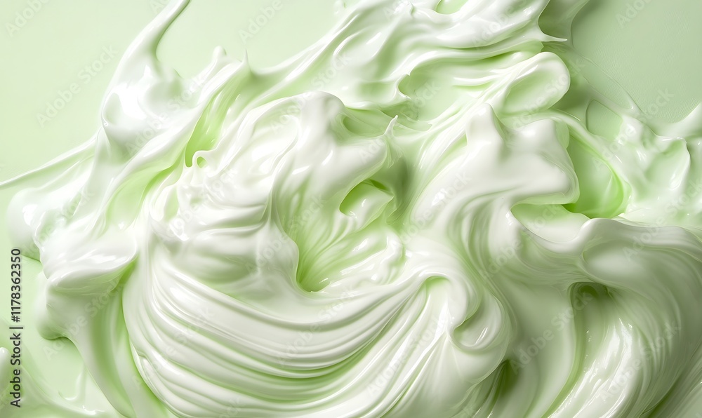 Abstract swirls of pale green cream texture. Abstract swirls of pale green cream texture.