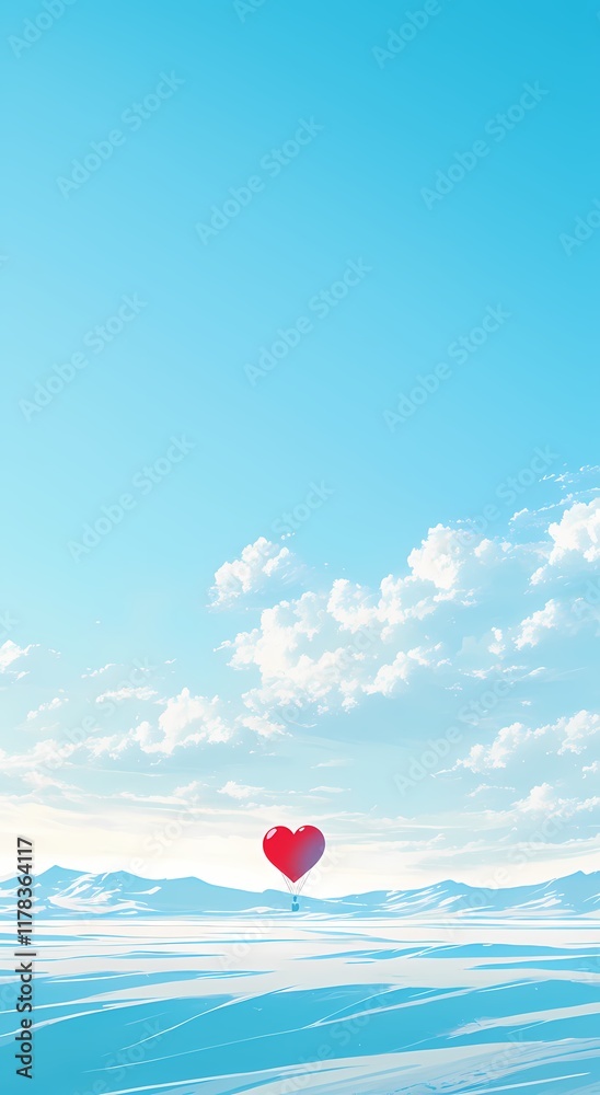 Obraz premium Love hot air balloon