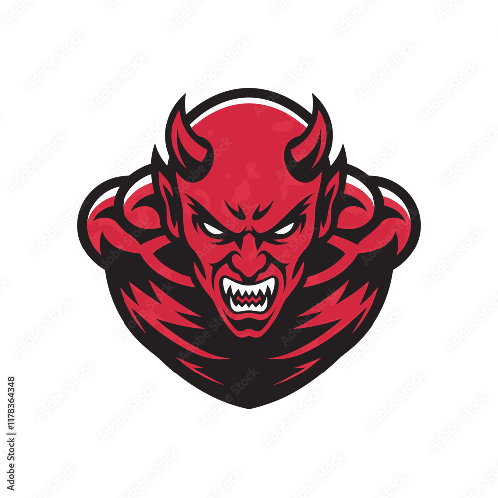 Fototapeta premium devil pose attacking with claws character design logo on white background