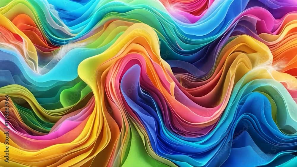 Vibrant video textured fabric layers and shimmering highlights.Generated AI Vibrant video textured fabric layers and shimmering highlights.Generated AI