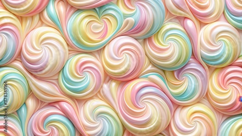 Creamy swirled background with pastel colors, reminiscent of vintage candy wrappers and old-school desserts photo