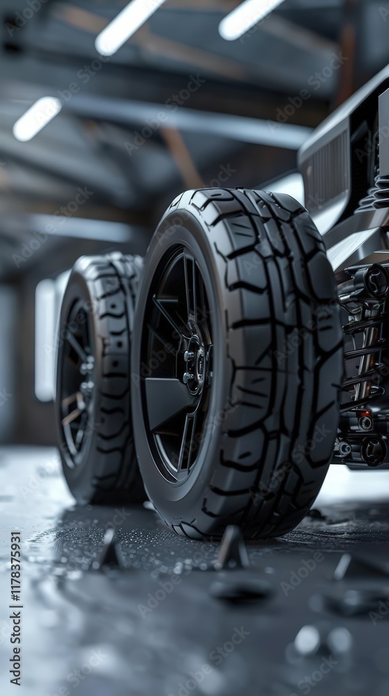Fototapeta premium Showcase the advancements in electric vehicle technology through a revolutionary 3D design