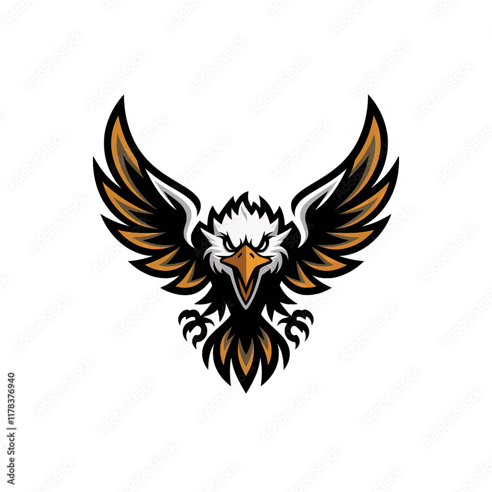 Obraz premium eagle fliying attacking pose design illustration logo