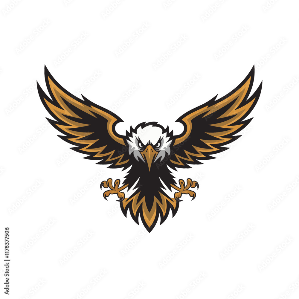 eagle fliying attacking pose with claws design logo illustration eagle fliying attacking pose with claws design logo illustration