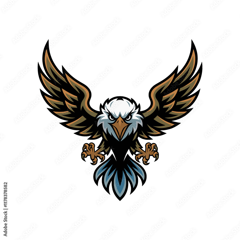 eagle fliying attacking pose with claws logo design on white background eagle fliying attacking pose with claws logo design on white background