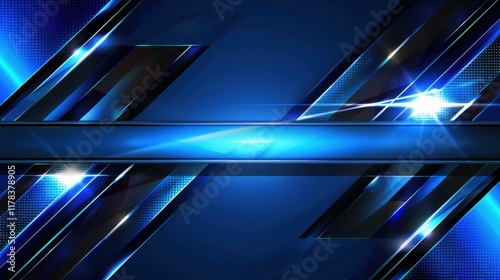 3D Shiny Blue Geometric Structure: A Futuristic Abstract Background