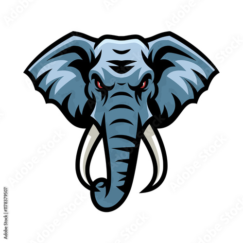 Wallpaper Mural elephant head design flat logo illustration on white background Torontodigital.ca