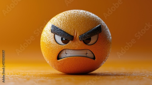 Angry Orange Emoji photo