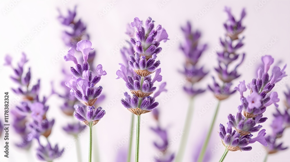 modern and colorful illustration of beautiful lavender flowers on a white background modern and colorful illustration of beautiful lavender flowers on a white background