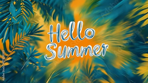 Hello summer vacation message sign concept