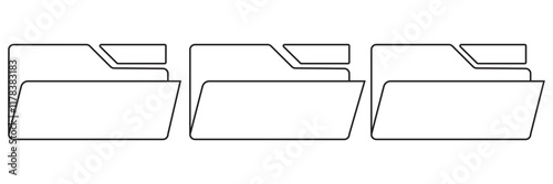 File folders icons. Documents for computer. File folders with data in flat style. Web archive and web directory. Pc graphic elements. Color symbol. Vector photo