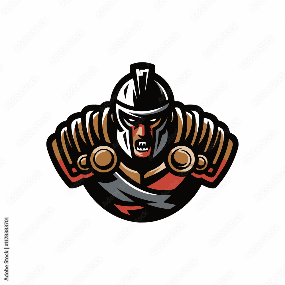 Naklejka premium gladiator wild design illustration logo