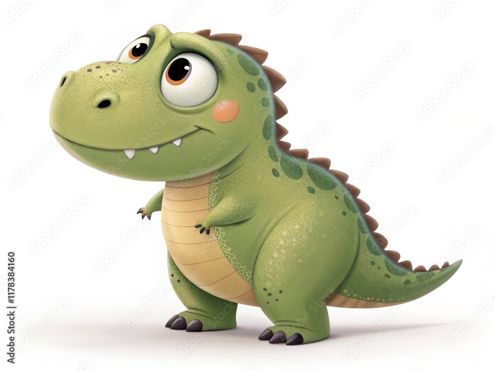 Naklejka premium cartoon, animal, vector, dinosaur, illustration, dragon, reptile, crocodile, green, lizard, frog, art, cute, fun, alligator, character, wildlife, drawing, monster, baby, nature, amphibian, funny, desi