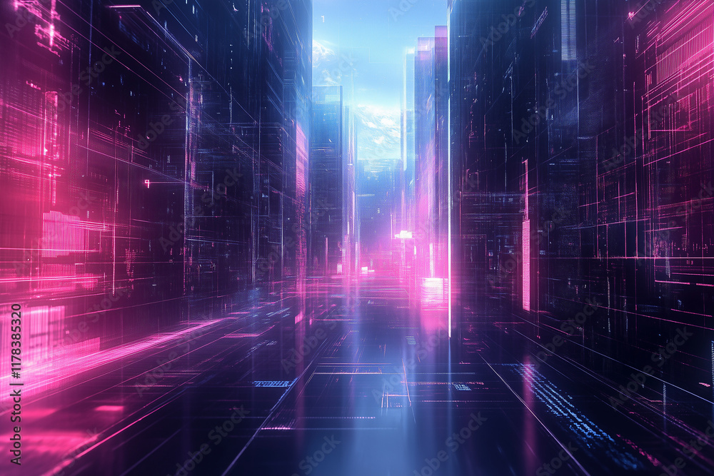 Futuristic Urban Architecture with Neon Lights and Sci-Fi High-Tech Cityscape Design
Futuristic Urban Architecture with Neon Lights and Sci-Fi High-Tech Cityscape Design