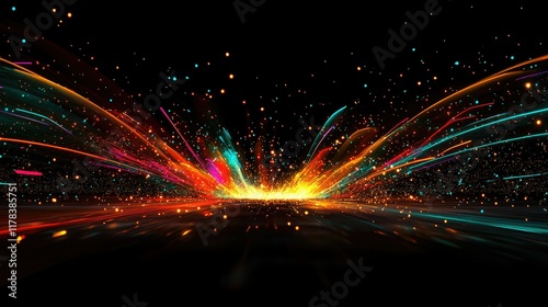 Stunning fireworks finale lighting up the night sky with bright colors, radiant sparks, and glowing trails.