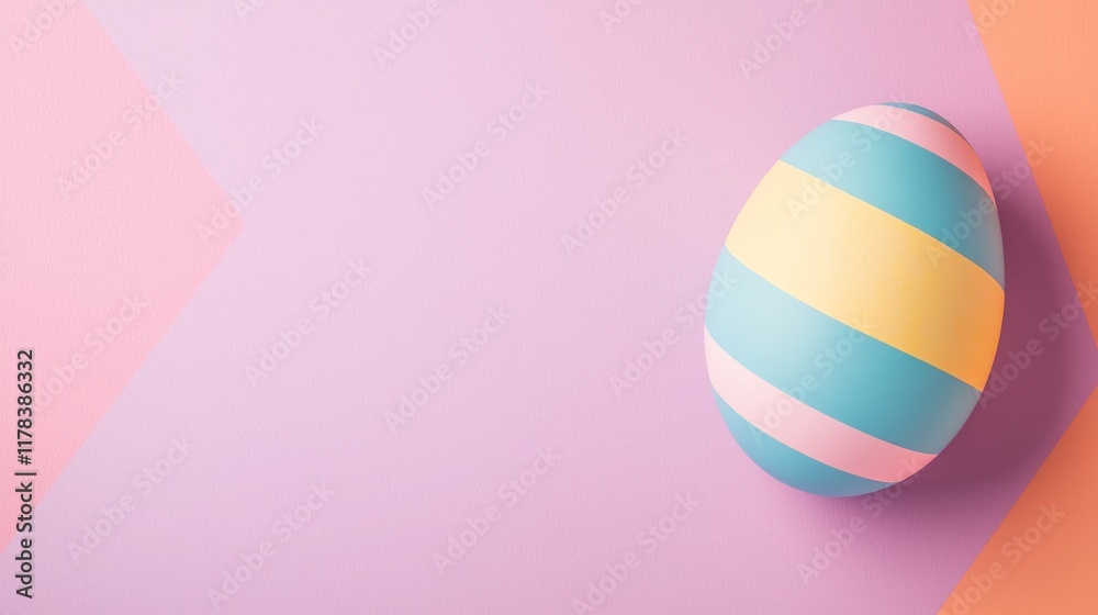 Retro Pastel Egg on Colorful Background Retro Pastel Egg on Colorful Background
