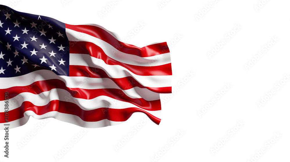 Obraz premium Waving American Flag | USA National Symbol, Patriotic Banner, Stars and Stripes