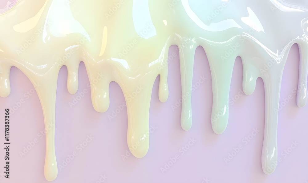 Pastel-colored glossy liquid dripping down. Pastel-colored glossy liquid dripping down.