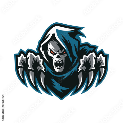 grim reaper attacking with claws design illustration logo