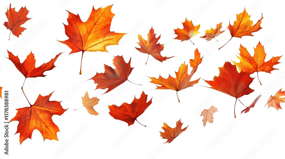 Graceful Autumn Maple Leaves Dancing in the Air, Capturing the Natural Flow and Movement Against a Transparent Background. Serene and Dynamic Fall Scene. Graceful Autumn Maple Leaves Dancing in the Air, Capturing the Natural Flow and Movement Against a Transparent Background. Serene and Dynamic Fall Scene.