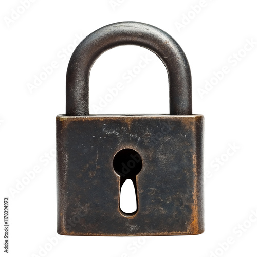 old padlock isolated on white