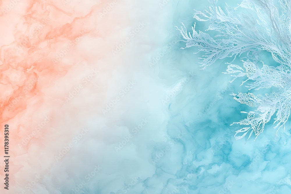 Obraz premium Pastel Alcohol Ink Background with Lace - Pastel color palettes