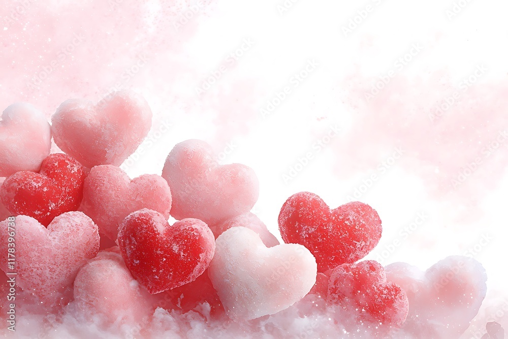 Obraz premium Romantic Pink & Red Hearts Valentine's - Valentine's Day/Romantic .