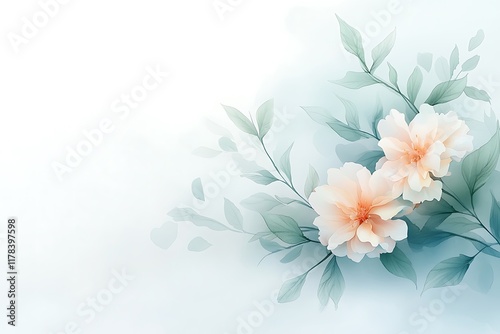 Elegant Peach Blossom Floral Design - Soft Color Palettes photo