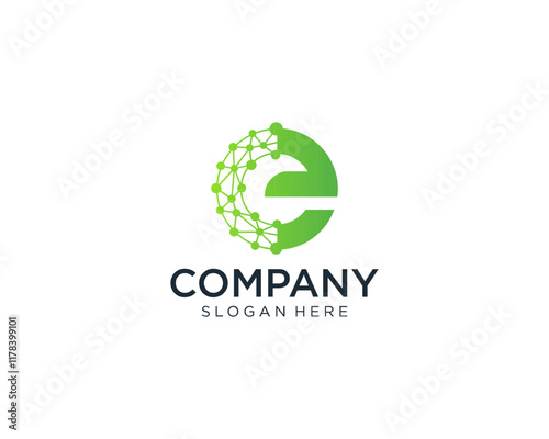 Green E letter technology logo