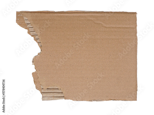 Brown paper torn or ripped pieces of paper isolated on transparent background for copy space text