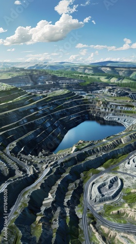 Visualize the lifecycle of a mine with detailed 3D illustrations of exploration, development, production, and closure phases