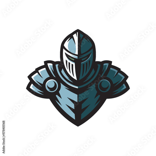 knight standing logo illustration design