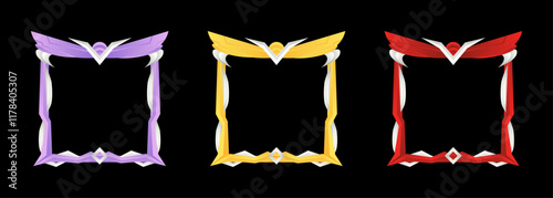 complete set of game avatar borders with bee king theme, for social media frames and in-game materials