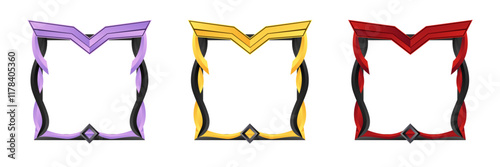 complete set of game avatar borders with modern and sophisticated themes, for social media frames and in-game materials