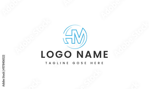hm letter custom logo design