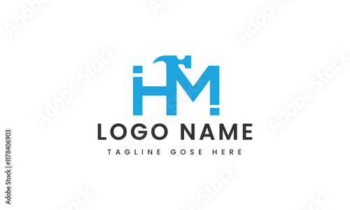 hm letter custom logo design