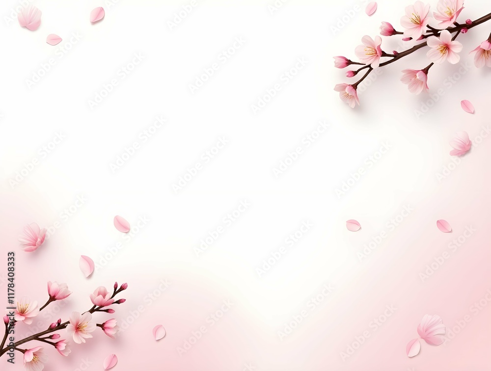 cherry blossom sakura background ppt template. Generative ai cherry blossom sakura background ppt template. Generative ai
