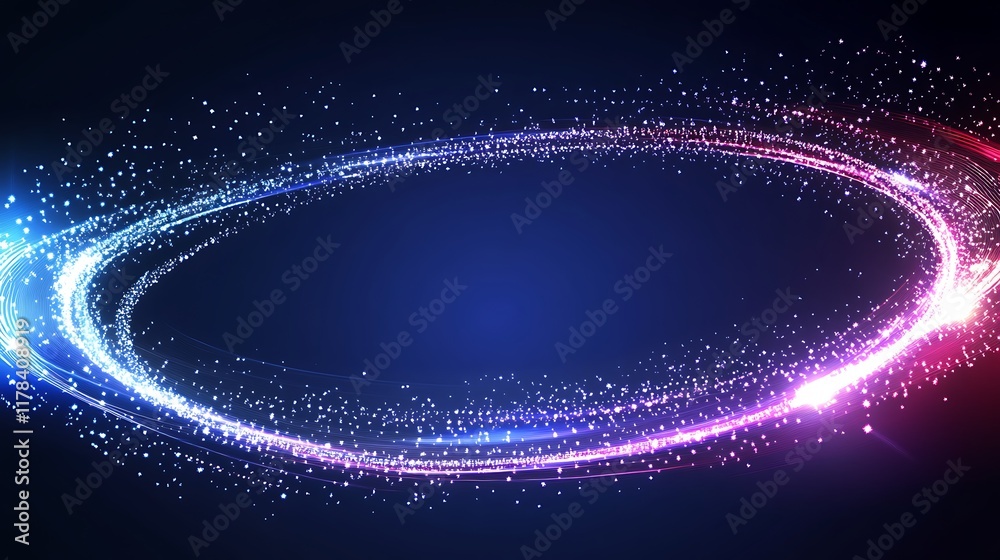 Obraz premium Abstract Glowing Oval Light Trails Design