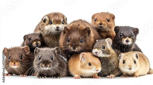 Wallpaper Mural A group of adorable small mammals posing together in a playful arrangement. Torontodigital.ca