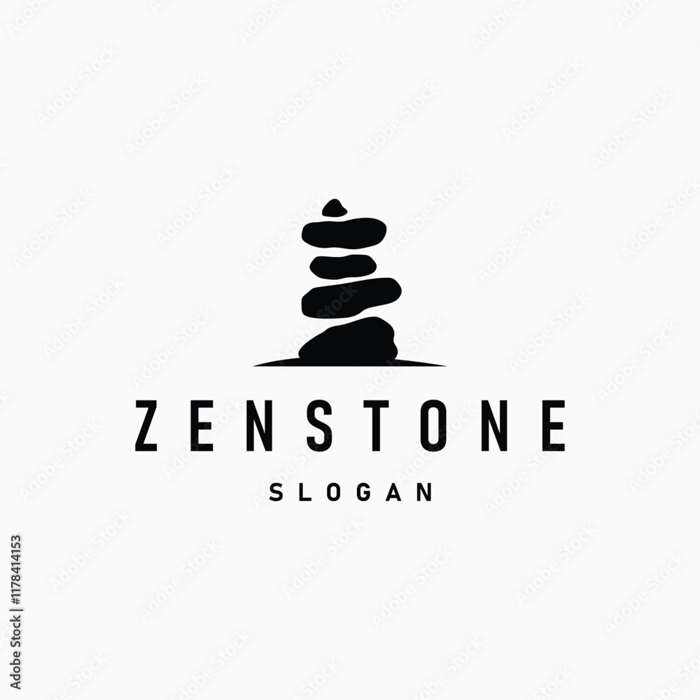Ταπετσαρία balancing stone logo design zenstone relaxation simple balance illustration temp