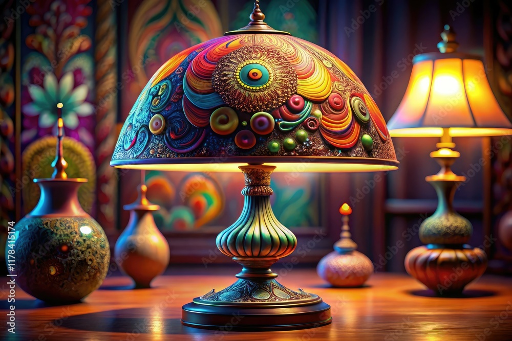 Obraz premium AI Generated 3D Table Lamp, Conceptual Photography