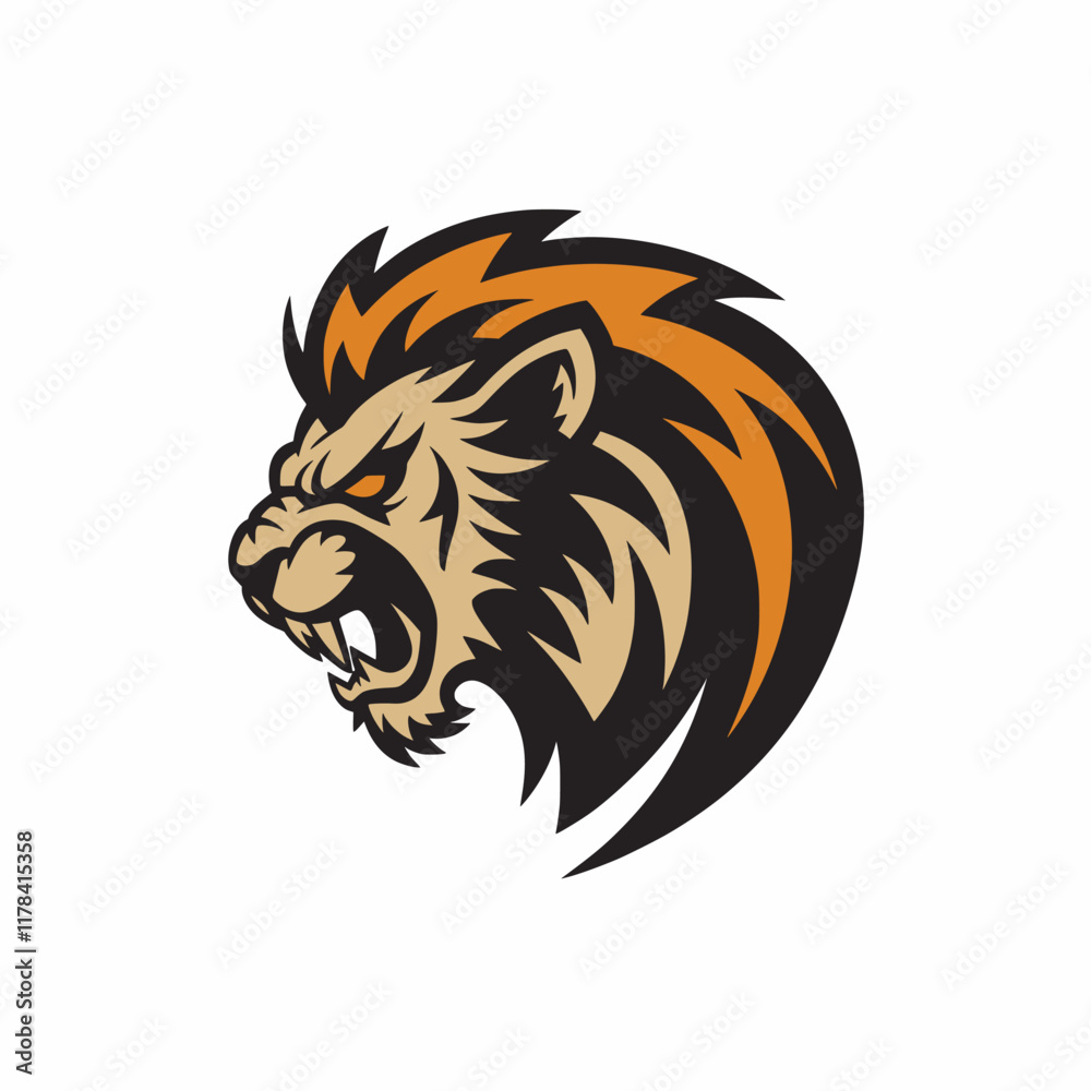 lion head pose design logo illustration lion head pose design logo illustration