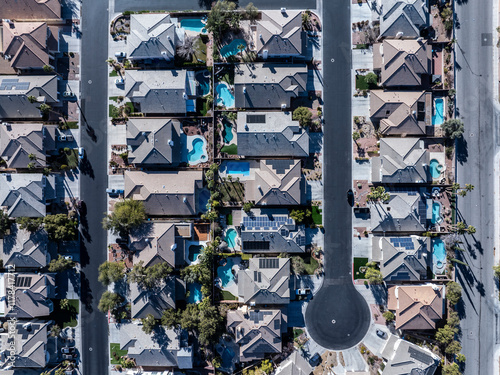 Aerial View of Suburban Landscape in Las Vegas photo