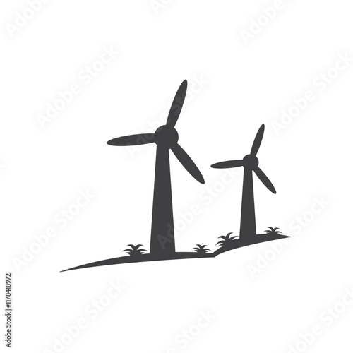 wind turbine icon vector element design