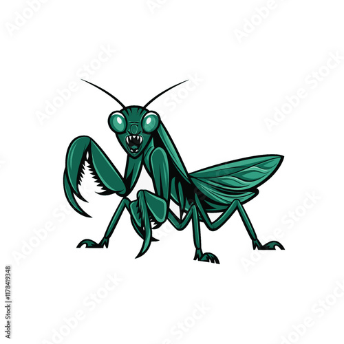 mantis logo illustration design on white background