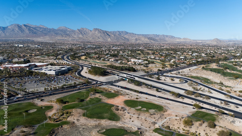 Golf Course Surrounded by Las Vegas Suburbs