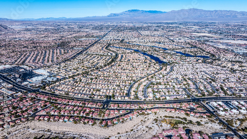 Top-Down View of Las Vegas Residential Neighborhood