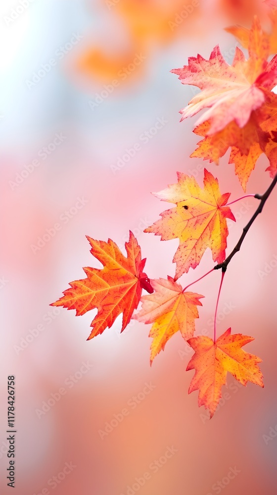 Red Autumn maple leaves minimal wallpaper banner HD background blurred background, Nature Red Autumn maple leaves minimal wallpaper banner HD background blurred background, Nature